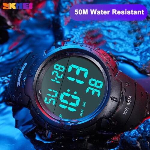 SKMEI Mens Watch Outdoor Sports Chrono Digital LED For Male Clock Military Waterproof Electronic Wristwatch Gifts Reloj Hombre