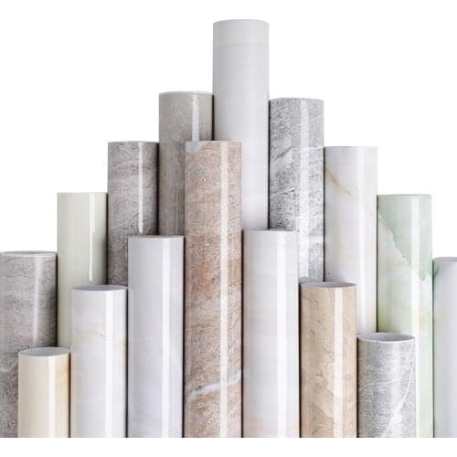 Thick Marble PVC Waterproof Self adhesive Stickers Furniture Cabinet Renovation Wallpaper Cupboard Vinyl Film Contact Paper