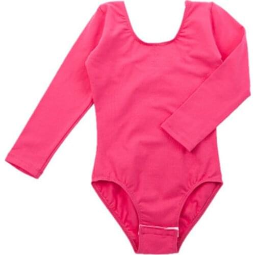 New Style Kids Pink Bright Blue Black Long Sleeve Leotard Professional Girls Ballet Gymnastics Leotards Costumes Ballerina