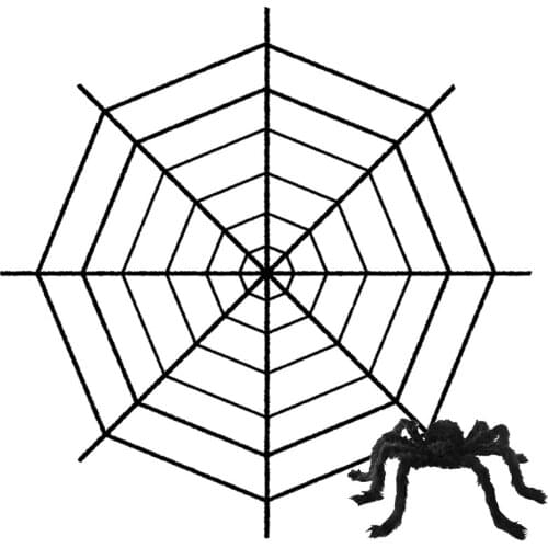 Halloween Party Decorations Plush Spiders/Black White Spider Web Cobweb Home Bar Festival Party Haunted House Stretchy Spiderweb