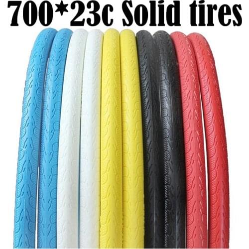 Never Flat Bicycle Tires 700C x 23C Fixed Gear Solid Tires Inflation Free Solid Tyre for Road Bike 11 Colors Bicycle Tires 1pcs