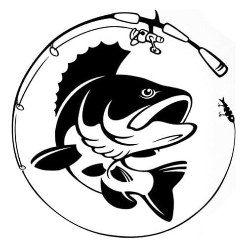 Car styling creative silhouette Outdoor Fishing Rod Hobby Fish Vinyl Car Sticker Fashion Multi-color optional