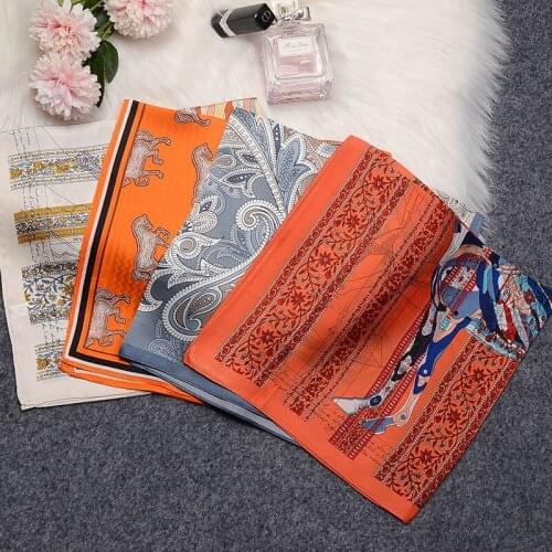 53cm Hair Scarf Natural Mulberry Silk Scarf Spring Autumn Girls Bandana Headscarf Hijab Scarves For Women Neckerchief