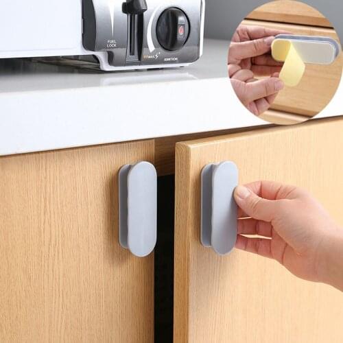 1Pair Punch-free Cabinet Handle Sturdy and Durable Furniture Hardware Plastic Kitchen Door Knobs Cupboard Wardrobe Drawer Pulls