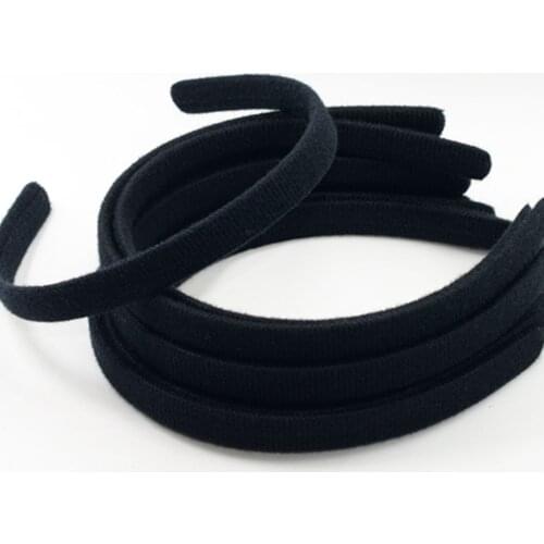 10x Black Fabric Hair Band Hoop Headband for DIY Hair Accessories Craft 15mm