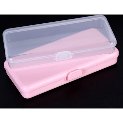 2Colors Nail Art Rectangle Nail Storage Box Plastic Empty Holder Container Case