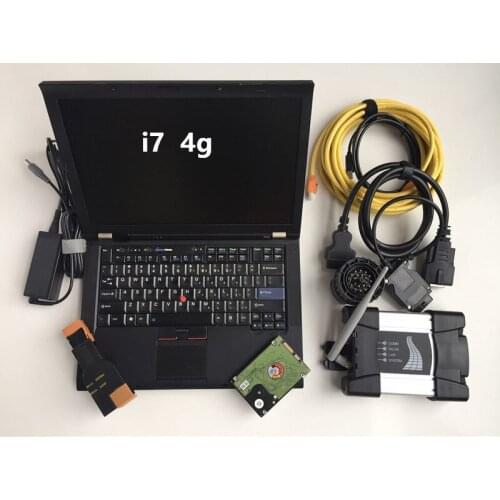 Scan tool for bmw icom next wifi laptop t410 i7 cpu ram 4g hdd 500gb software ready to use diagnose full set high speed