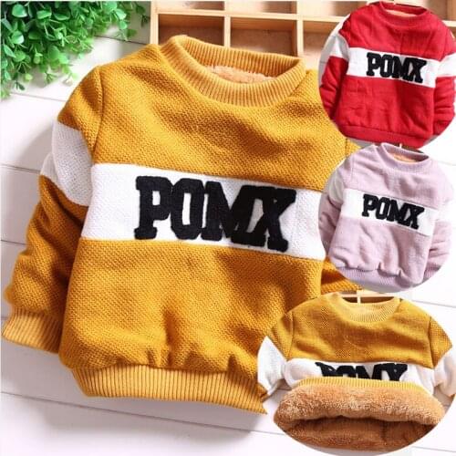 2020 Infant Baby Toddler Boys Girls Winter Spring Autumn Warm Thick Plush Pullover Knitted Wool Sweater Top Children Clothing