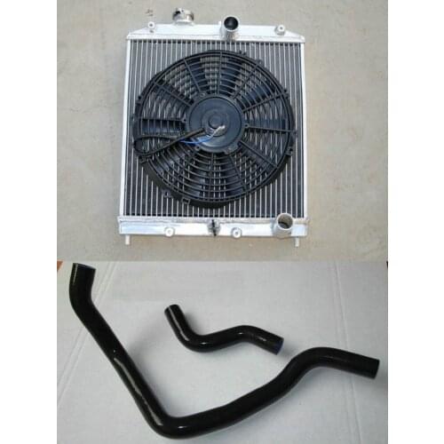 42mm 2Row Aluminum Radiator+FAN+HOSE FOR Honda CIVIC/CRX DEL SOL EK EG B16 B18 B-series 1992-2000 MT
