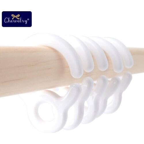 5pcs Pacifier Hook Plastic Clips Teething Ring Links Baby Stroller Toys Teething DIY Dummy Clip Nursing Pendant Childrens Goods