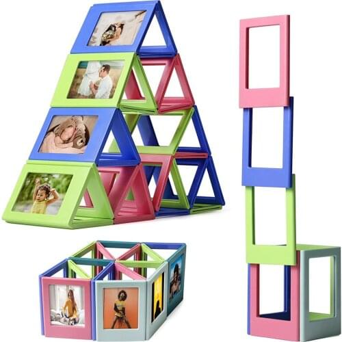 5Pcs 3Inch Magnetic Photo Frame DIY Assembly Picture Holder Decor for Instax Random Photo Holder