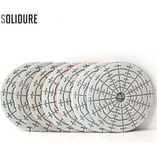 7pcs/set Flexible Wet Diamond Polishing Pads Sanding Discs for Polishing Granite Marble with Water
