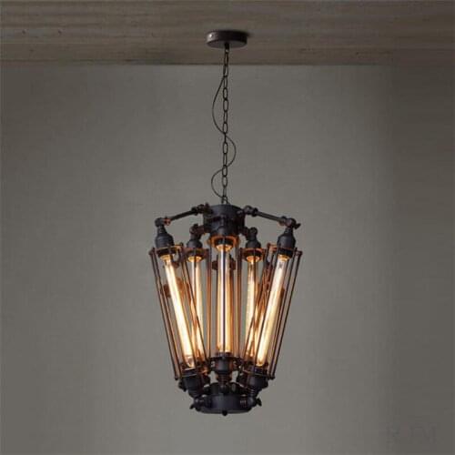 American Retro Pendant Lights Loft Industrial Alcatraz Island Hanging Lamp Living Room Bedroom Vintage Metal Steam Punk Lamp