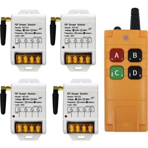 RF Wireless AC 220V Remote Control Switch 1 CH 30 A Receiver Transmitter 433 MHZ pump lighting universal 100 m