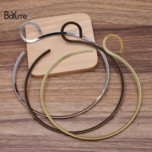 BoYuTe (5 Pieces/Lot) 130*4.5MM Metal Brass Choker Necklace Materials Diy Handmade Jewelry Accessories Wholesale