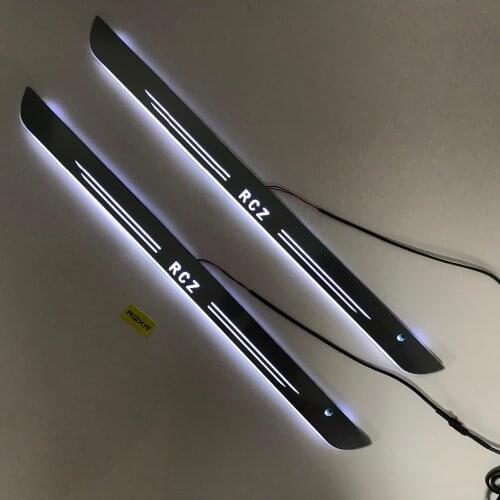 Express Delivery Led Door Sill Plate Strip Welcome Light Pathway Accessories Guard Protectors for Peugeot Rcz