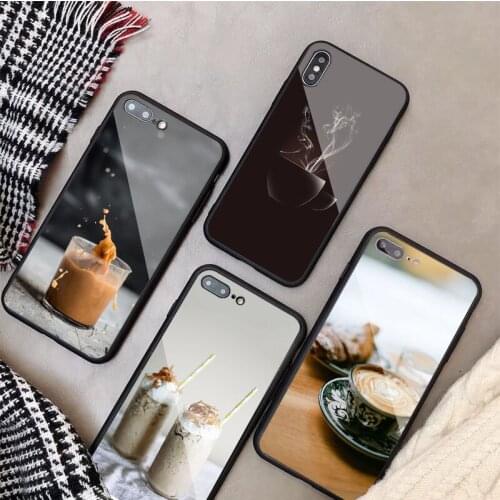 Art Delicious Coffee Tempered Glass Phone Case For iphone 12 11 Pro Max 5 6 7 8 PLUS X XS XR XSMax Shell