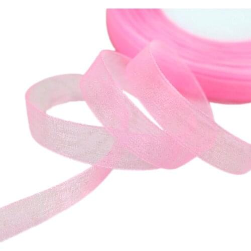 50 yards/roll) 1/2''(12mm) Wholesale pink organza ribbons gift wrapping decoration Christmas ribbons
