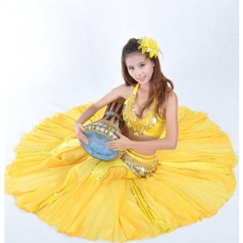 Daub chiffon long skirt long fishtail skirt belly dance belly dance performances suit jacket peacock jacket