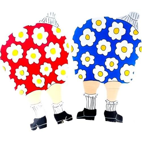 Old Lady Bending Down Yard Sign Outdoor Lawn Art Summer Decor Courtyard Ornament