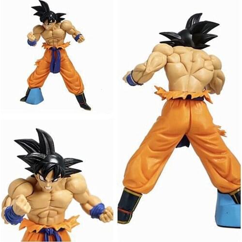 Dragon Ball Z Super Saiyan 25CM Naked Muscle Goku Black Hair Goku PVC Action Figure Model Decoration Toy Birthday Gift