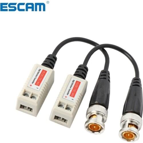 ESCAM BNC100 Video Balun Passive Transceivers 200M Range For HDCVI/AHD/TVI camera Twisted BNC CCTV UTP Balun BNC Cat5 CCTV UTP
