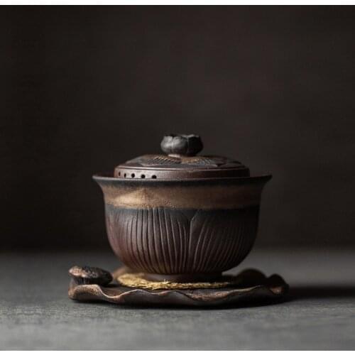 LUWU ceramic teapot kettle gaiwan lotus chinese kung fu tea sets drinkware