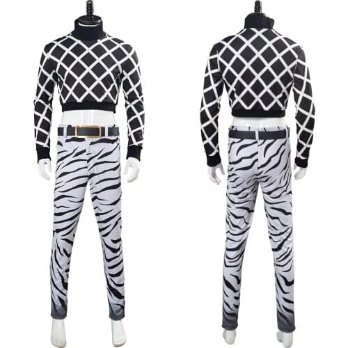 Fast Shipping Anime JoJos Bizarre Adventure Cosplay Uniform suit Halloween Carnival Costume Men autumn clothes Christmas Gift