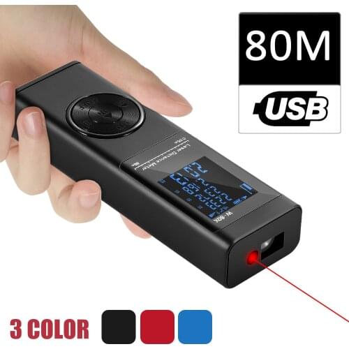 40/80m Laser Distance Meter Handle Digital Laser Rangefinder With Angle Measure Build Measure Device Ruler Distance Test Tools