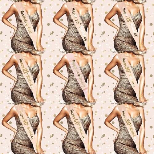 Birthday Girl Sash Glitter Satin Wedding Anniversary Party Accessory Decoration Princess Ribbons Sash Shoulder Strap Party Gift