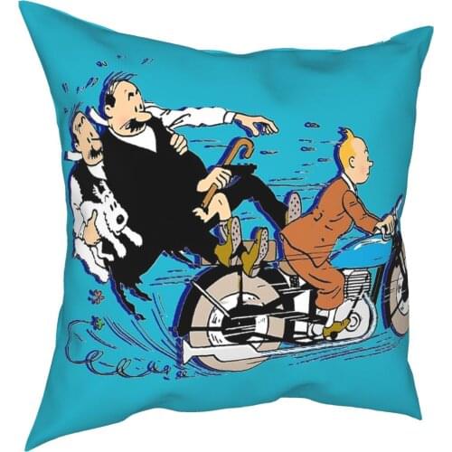 Milou Adventures Of Tintin Pillowcase Soft Fabric Cushion Cover Decorative Pillow Case Cover Home Drop Shipping 40*40cm