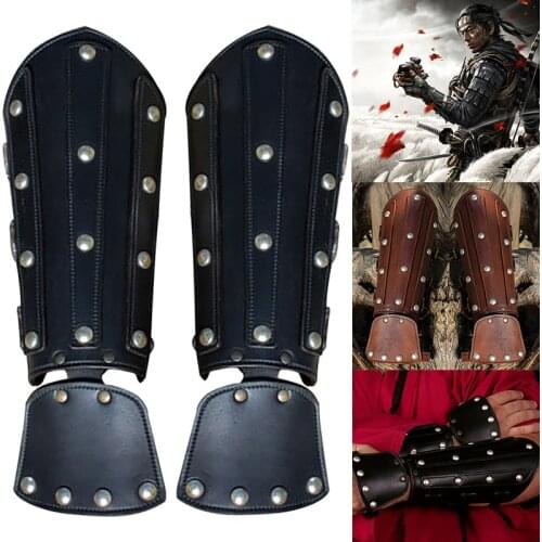 Medieval Archer Samurai Leather Armor Gauntlet Spike Gloves Men Larp Ghost Gear Of War Viking Knight Tsushima Cosplay Costume
