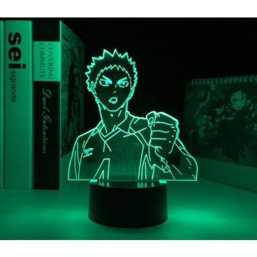 Anime Haikyuu Night Light Hajime Iwaizumi for Bedroom Decor Nightlight Kids Child Birthday Gift Manga 3D Lamp