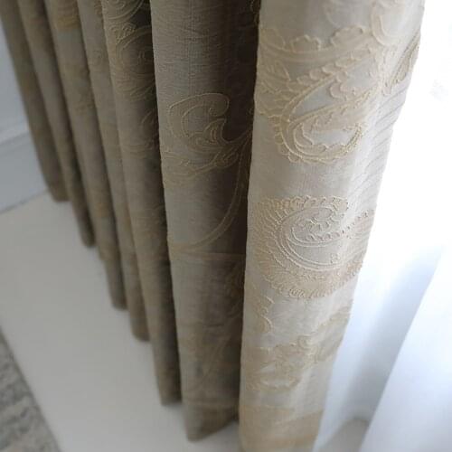 New Chinese Curtains for Living Room Bedroom Jacquard Retro Loquat Leaf Simple Chinese Curtains Finished Product Customization