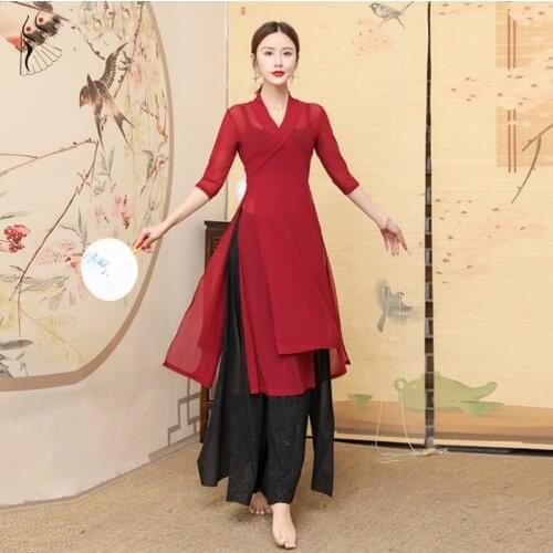Tai Chi Clothing Women Loose Trousers Tops Set Ladies Outdoor Yoga Clothes Chinese Traditional WomenS Dance Costumes 10222