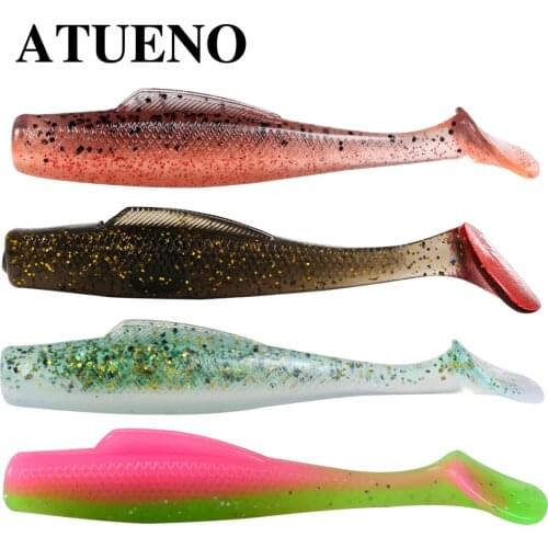 ATUENO 6pcs Super Soft Fishing Worm Lure 6.5cm 2.3g TPE Environmental Friendly Materials Wobblers Artificial Shad Soft Bait