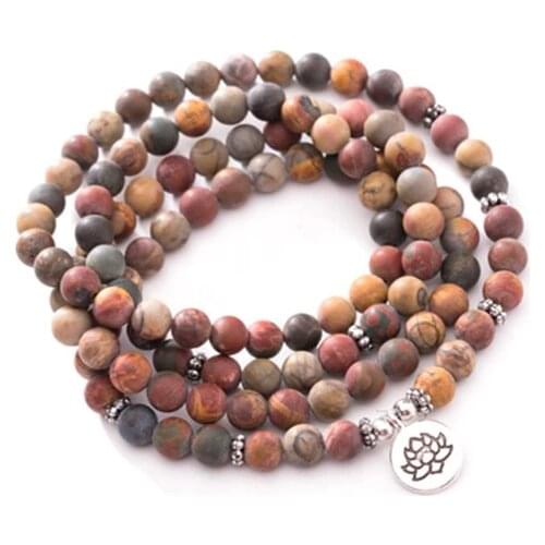 Multicolor 108 beads 8mm elastic adjustable Lotus life tree Buddha OM eye Chakra Reiki agate Onyx Bracelet necklace hug3s