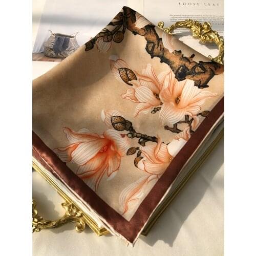 Hangzhou silk heavy satin silk scarf womens spring and autumn ink style long style large silk scarf shawl