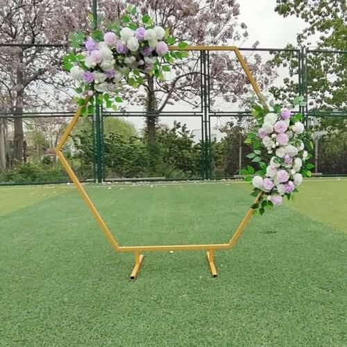 Wedding Arch Frame Hexagonal Iron Wedding Background Frame Birthday Party Arch Flower Frame Flowers Garden Arch