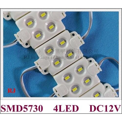 Super quality high bright injection LED module waterproof SMD 5730 LED advertising light module DC12V 1.9W 4 led IP66