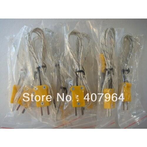 TP-01 K Type Exposed thermocouple with Connector ,Finerglass coated length 1000mm