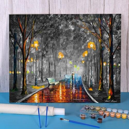 Misty Mood Coloring By Numbers Painting Package Acrylic Paints 40*50 Boards By Numbers New Design Children Handiwork Art