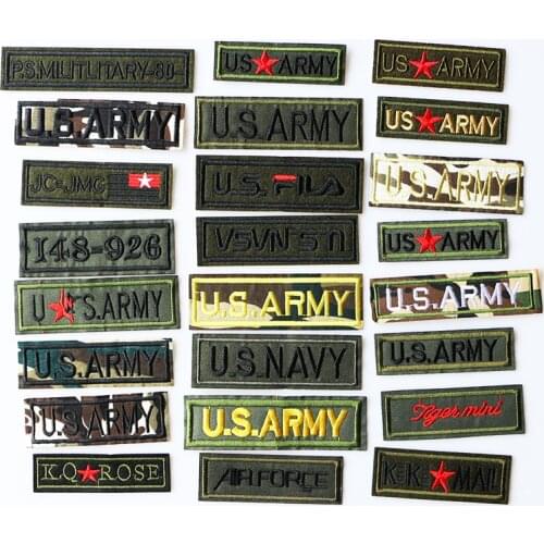 U S Army Military Rank Tactical Morale icon Embroidered Applique Patches For DIY Iron on Badges Stickers on backpack,the clothes
