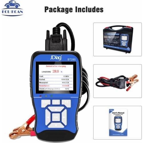 JDiag BT280 Universal Battery Tester for Cars Trucks Boats Motorcycle etc Professional Battery Analyzer Original JDiag BT-280
