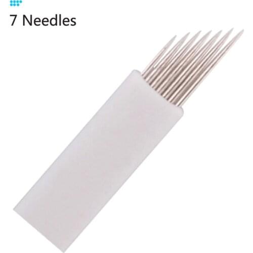 100Pieces Per Lot Permanent Makeup Blade Manual Eyebrow Tattoo Curved 7 Needles High Quality Individually Packed Free Shipping