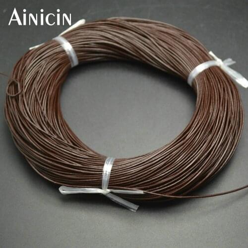 100yards Genuine Leather Brown Color Cords 1mm Diameter Fashion Necklace Jewelry Making Rope Thread