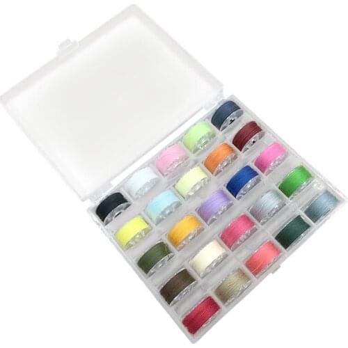 25Pcs/Set Transparent Bobbin Storage Box Colorful Plastic Bobbin Thread Home Multi-function Sewing Machine Supplies