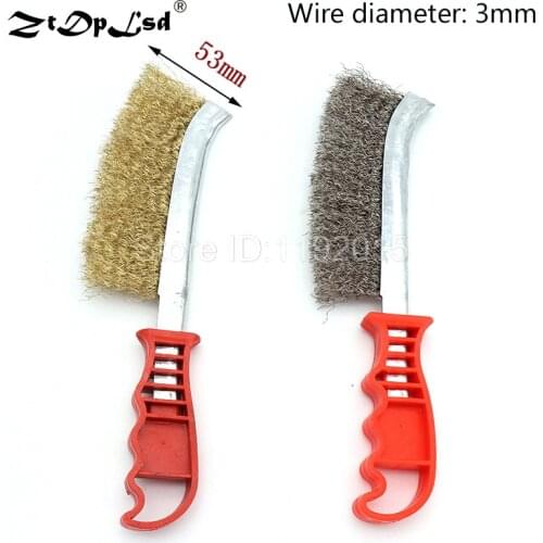 25cm Heavy Duty Multi Purpose Hand Wire Brush Rust Paint Metal Remover Craft Tool Bristle Cleaner Copper Plated For Clean Brake