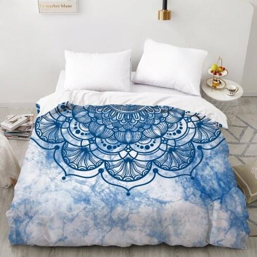 3D Duvet cover Quilt/Blanket/Comfortable Case Luxury Bedding 135 140x200 150x200 200x220 for Home Nordic mandala blue