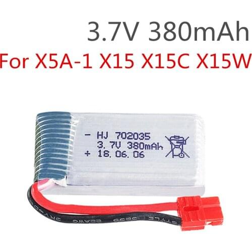 Battery For SYMA X5A-1 X15 X15C X15W Quadcopter RC Helicopter Parts HM 3.7V 380mah Lipo battery